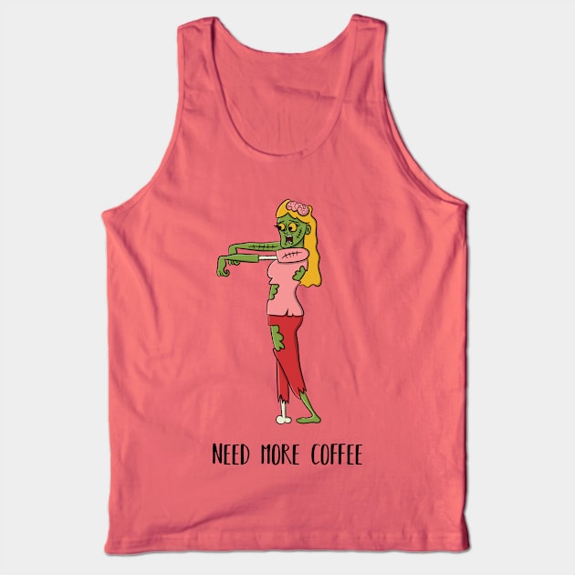 Coffee Zombie Girl #2 Tank Top by krimons